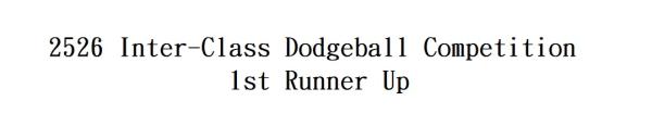 2526 Inter-Class Dodgeball Competition